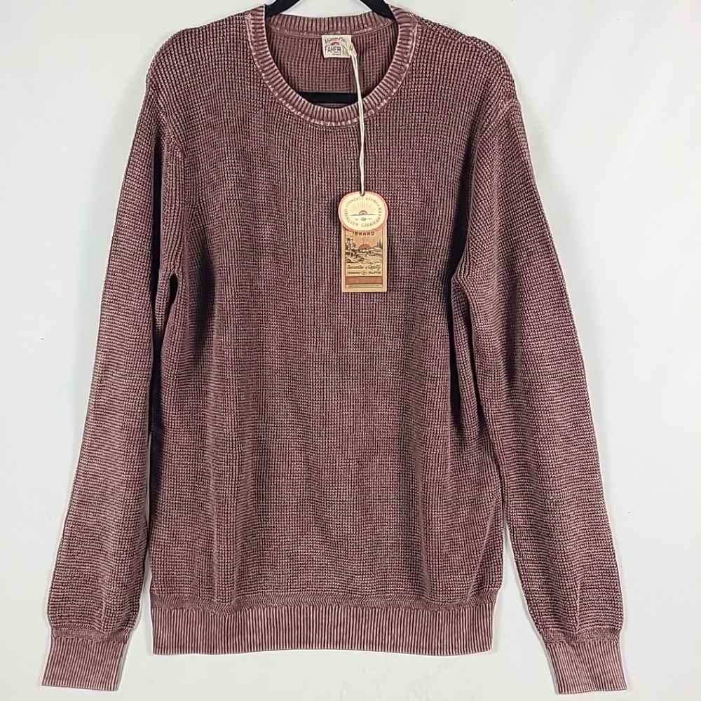 NEW Faherty Legend Sunwashed Crewneck Sweater - Plum Wine Color Sz XL MSRP $198
